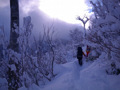 切明温泉〜笠法師山　ラッセル三昧！